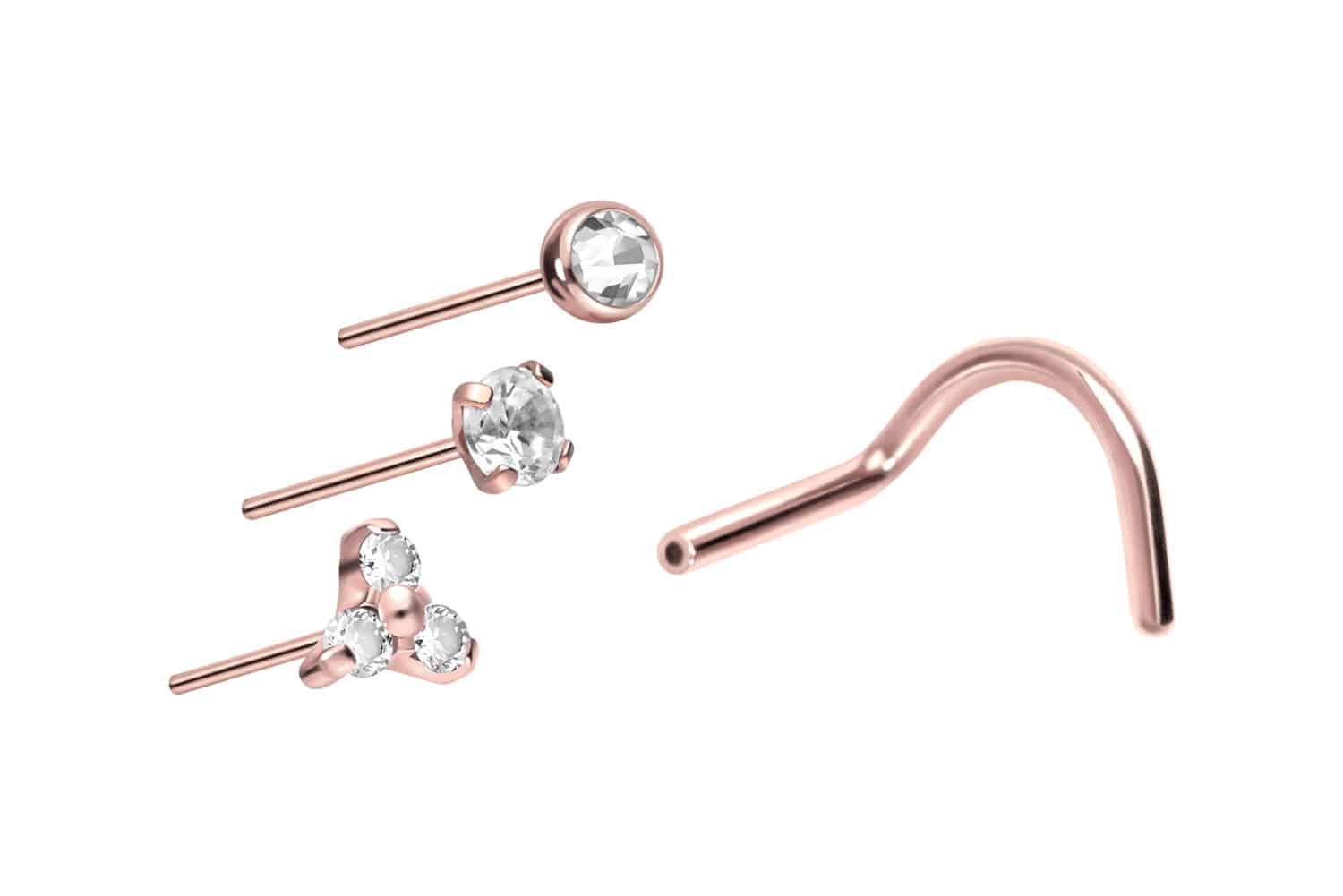 Titan Nasenstecker Nasenpiercing Spirale mit Push Fit AUFSATZ MIX